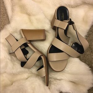 Christian Siriano Beige block heels.